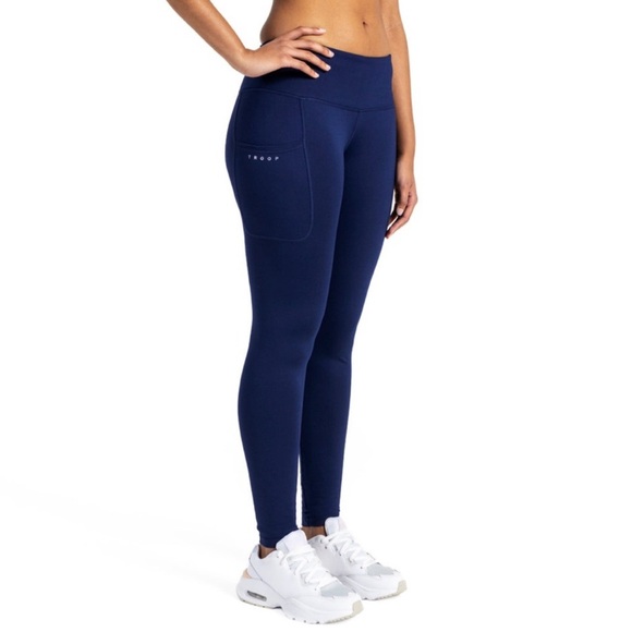 Navy Blue High-Waisted Leggings - Picture 1 of 4